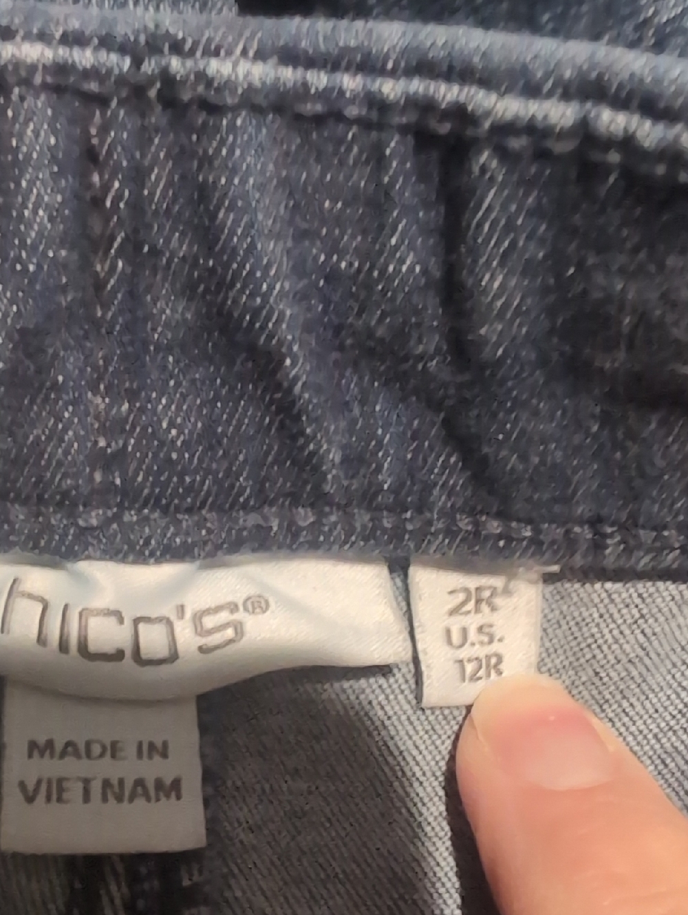Chico's Pull On Wide Leg Jeans, 12 - Picture 3 of 9